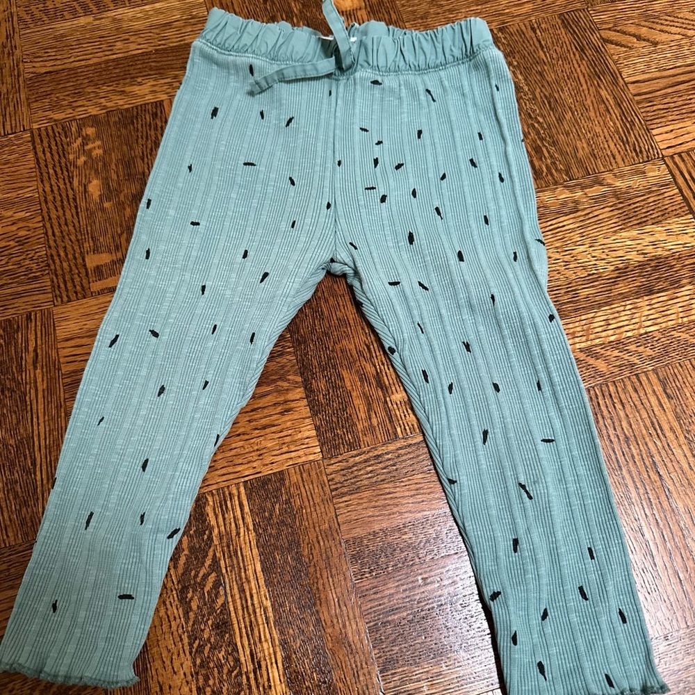 Zara teal Pants with Black Dots